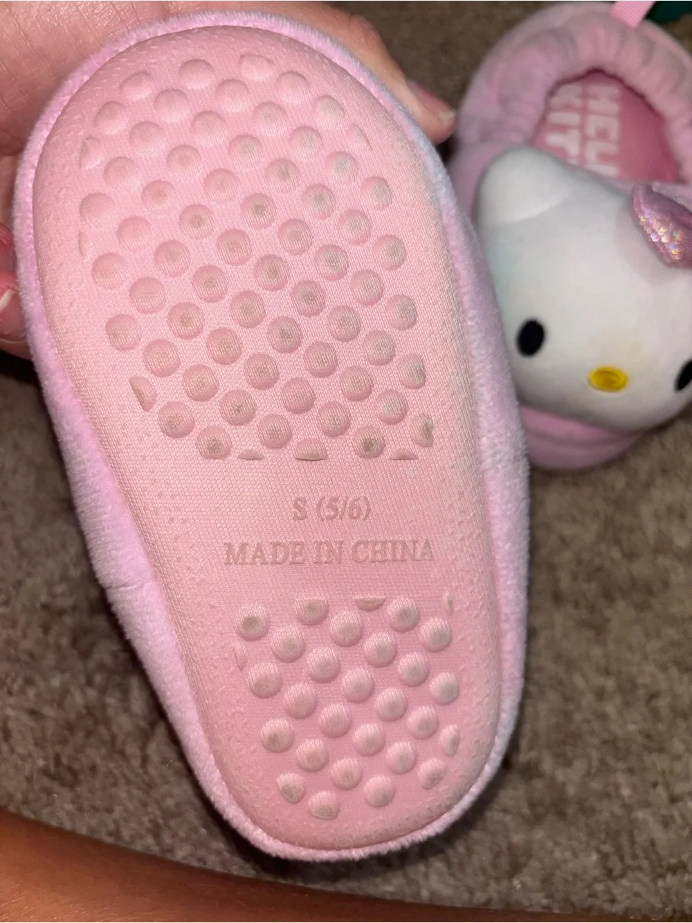 2 Sanrio Hello Kitty Toddler Plush Slippers Pink (5/6) & Red (7/8)